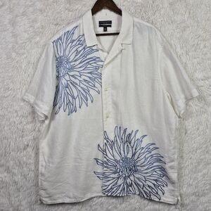 Banana Republic Short Sleeve Embroidered Louis Linen Resort Shirt Mens 2XLT